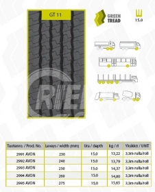 315/70R22,5 GT11W MICH1 atjaunota riepa 3PMSF Trailer/Bogey Regional